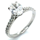(LD) Anillo con diamante de laboratorio en oro blanco 10kt.