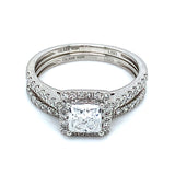 (LD) Set de anillos con diamantes de laboratorio en oro blanco 10kt.