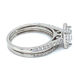 (LD) Set de anillos con diamantes de laboratorio en oro blanco 10kt.
