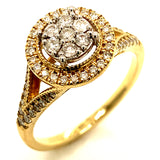 (SOFIA) Set de anillos con diamantes en oro amarillo 10k