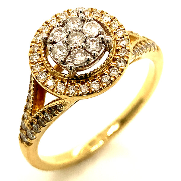 (SOFIA) Set de anillos con diamantes en oro amarillo 10k