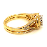 (SOFIA) Set de anillos con diamantes en oro amarillo 10k