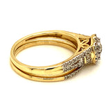 (SOFIA) Set de anillos con diamantes en oro amarillo 10k