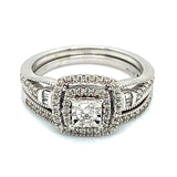 (SOFIA) Set de anillos con diamantes en oro blanco 10k