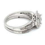 (SOFIA) Set de anillos con diamantes en oro blanco 10k