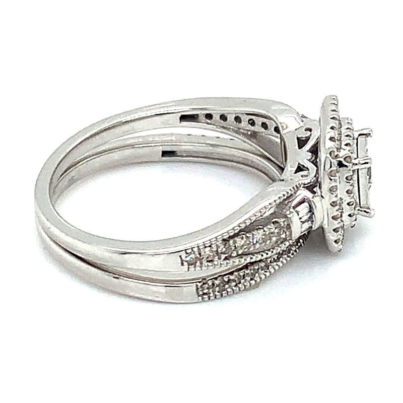 (SOFIA) Set de anillos con diamantes en oro blanco 10k
