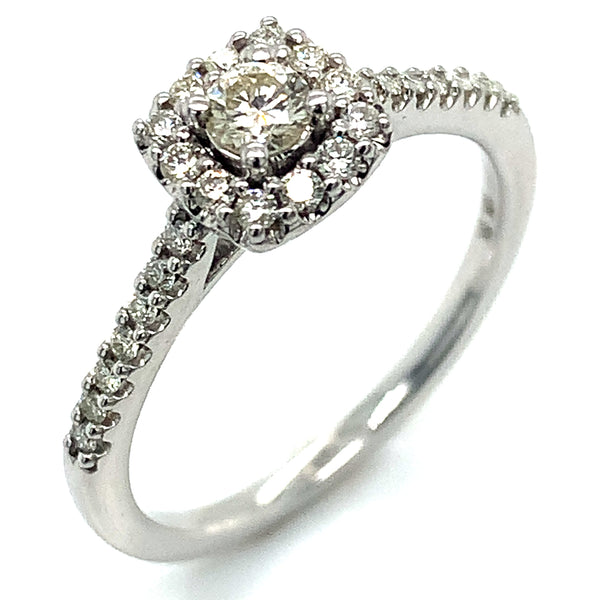 (SOFIA) Set de anillos con diamantes en oro blanco 10k