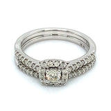 (SOFIA) Set de anillos con diamantes en oro blanco 10k