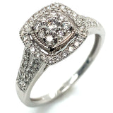 (SOFIA) Set de anillos con diamantes en oro blanco 10k