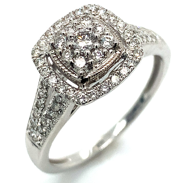(SOFIA) Set de anillos con diamantes en oro blanco 10k