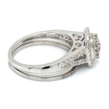 (SOFIA) Set de anillos con diamantes en oro blanco 10k
