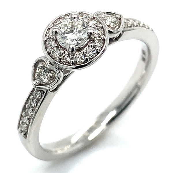 (SOFIA) Set de anillos con diamantes en oro blanco 10k