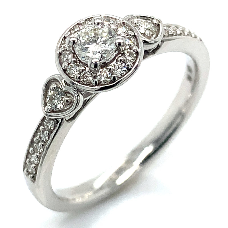 (SOFIA) Set de anillos con diamantes en oro blanco 10k