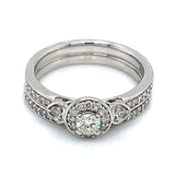 (SOFIA) Set de anillos con diamantes en oro blanco 10k