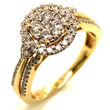 (SOFIA) Set de anillos con diamantes en oro amarillo 10k