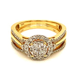 (SOFIA) Set de anillos con diamantes en oro amarillo 10k