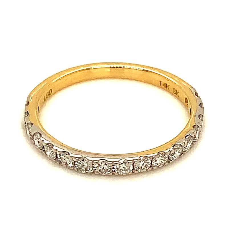 (LD) Banda con diamantes en oro amarillo 14k
