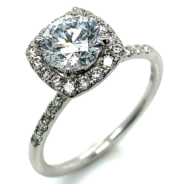 (LD) Set de anillos con diamantes de laboratorio en oro blanco 10kt.