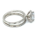 (LD) Set de anillos con diamantes de laboratorio en oro blanco 10kt.
