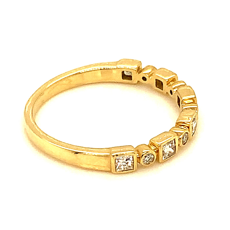 (LD) Anillo con diamante de laboratorio en oro amarillo 10kt. D-0.33cts