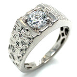 (LD) Banda para caballero con diamante en oro blanco 10k. D-1.00CTS.