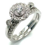 (SOFIA) Set de anillos con diamantes en oro blanco 10k
