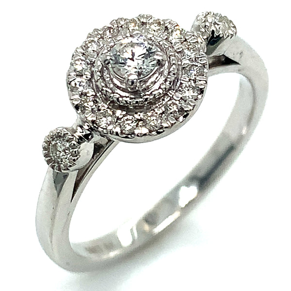 (SOFIA) Set de anillos con diamantes en oro blanco 10k