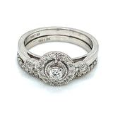 (SOFIA) Set de anillos con diamantes en oro blanco 10k