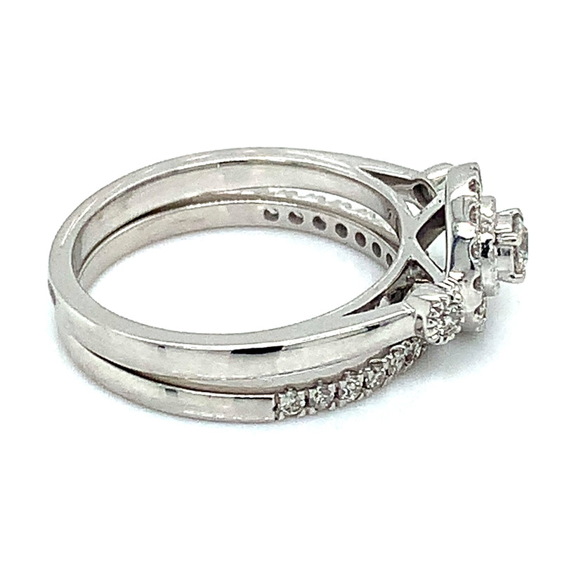 (SOFIA) Set de anillos con diamantes en oro blanco 10k