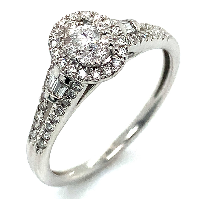 (SOFIA) Set de anillos con diamantes en oro blanco 10Kt.
