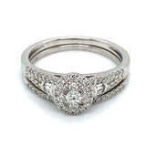 (SOFIA) Set de anillos con diamantes en oro blanco 10Kt.