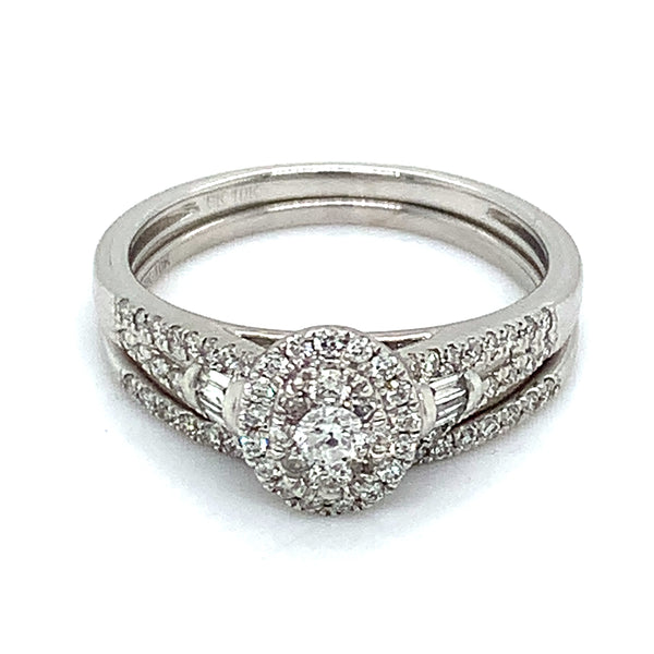 (SOFIA) Set de anillos con diamantes en oro blanco 10Kt.