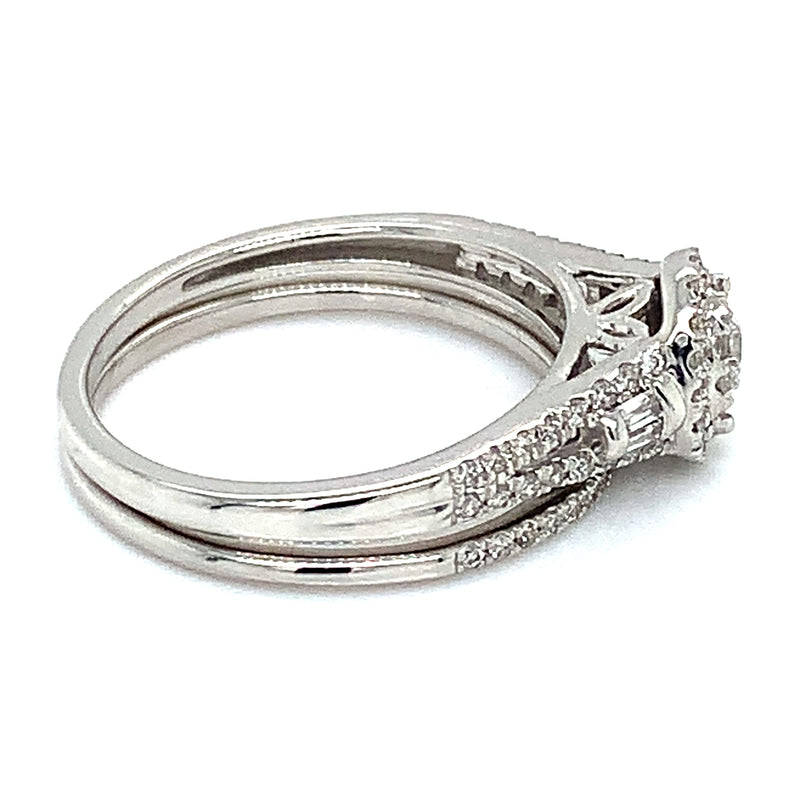 (SOFIA) Set de anillos con diamantes en oro blanco 10Kt.