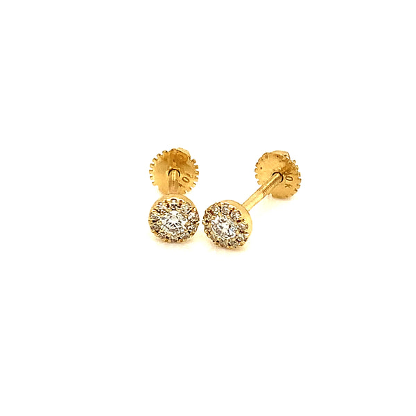 (LD) Aretes de diamantes en oro amarillo 10kt.
