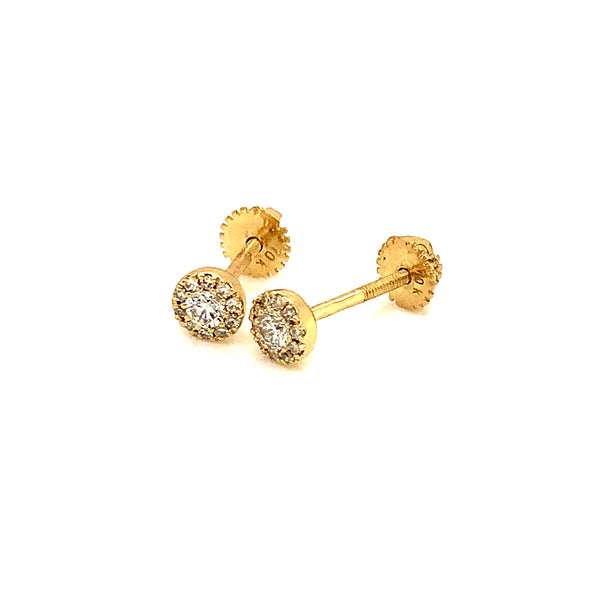 (LD) Aretes de diamantes en oro amarillo 10kt.