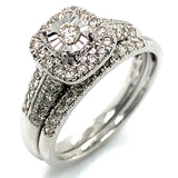 (SOFIA) Set de anillos con diamantes en oro blanco 10k