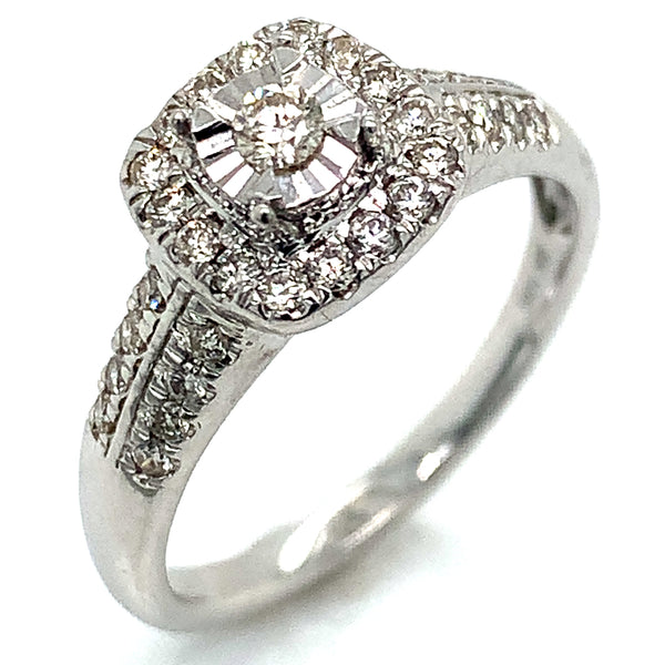 (SOFIA) Set de anillos con diamantes en oro blanco 10k