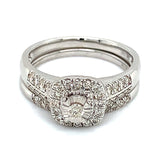 (SOFIA) Set de anillos con diamantes en oro blanco 10k