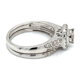 (SOFIA) Set de anillos con diamantes en oro blanco 10k