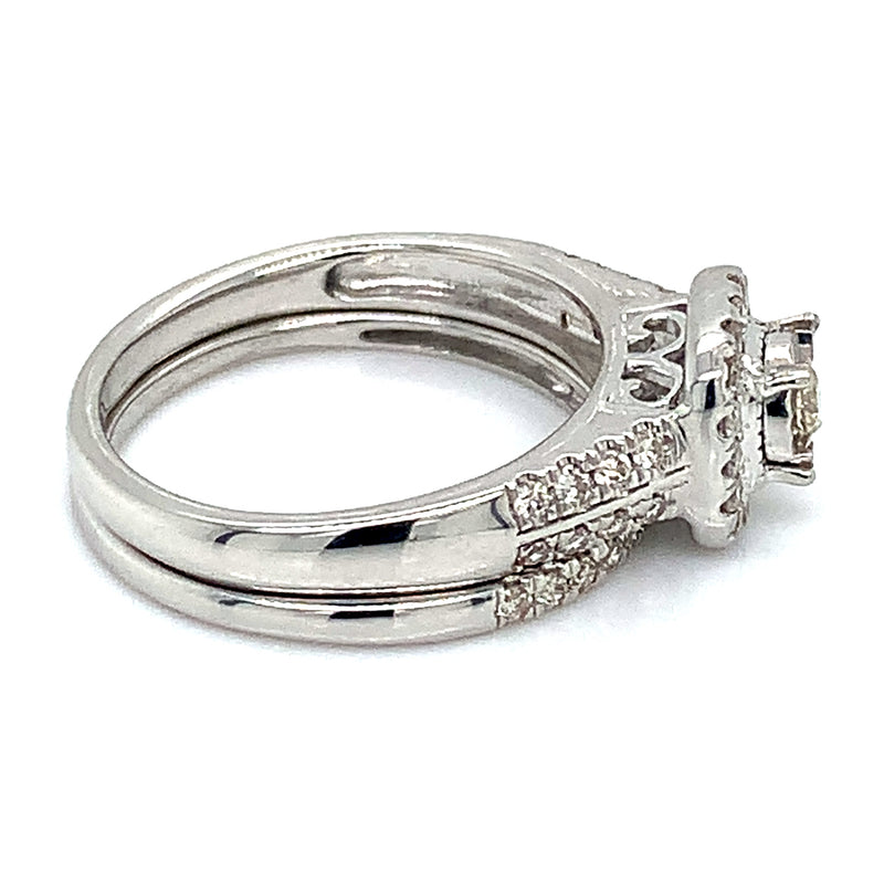 (SOFIA) Set de anillos con diamantes en oro blanco 10k
