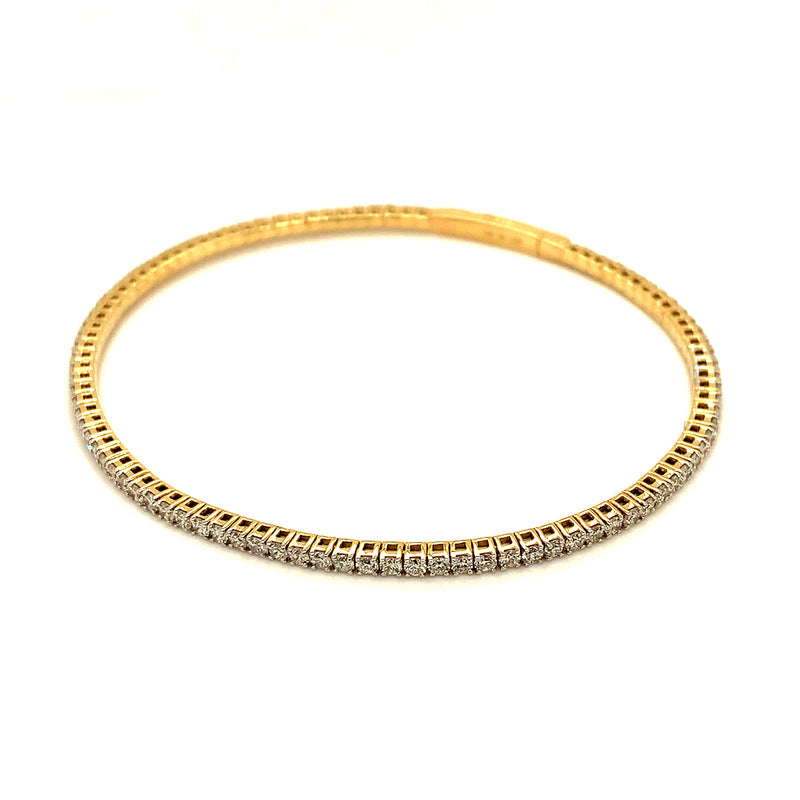 (LD) Caña flexible con diamantes de laboratorio en oro amarillo 14kt.