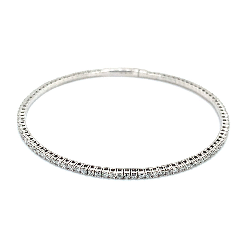 (LD) Caña flexible con diamantes de laboratorio en oro blanco 14kt. D-2.00Cts