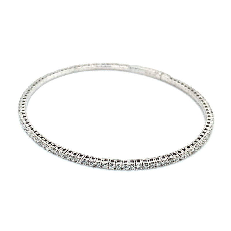 (LD) Caña flexible con diamantes de laboratorio en oro blanco 14kt. D-2.00Cts