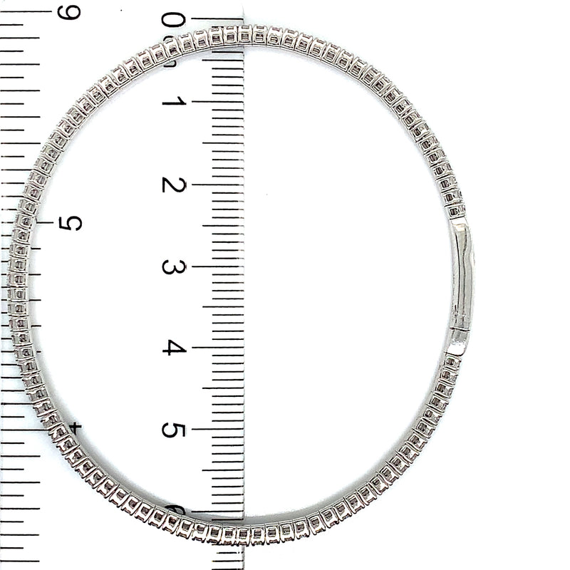 (LD) Caña flexible con diamantes de laboratorio en oro blanco 14kt. D-2.00Cts