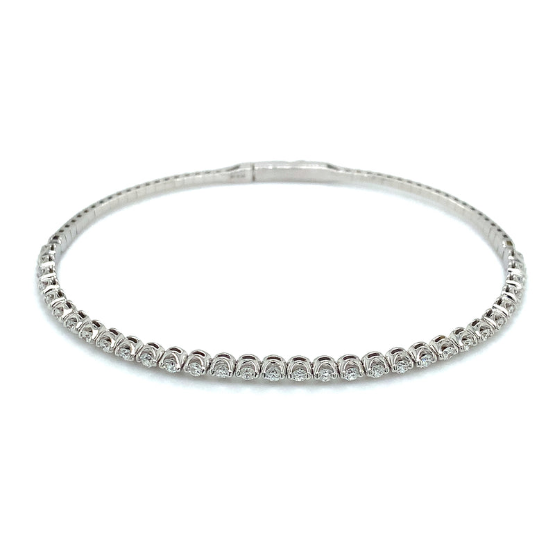 (LD) Caña flexible con diamantes de laboratorio en oro blanco 10kt. D-0.80Cts
