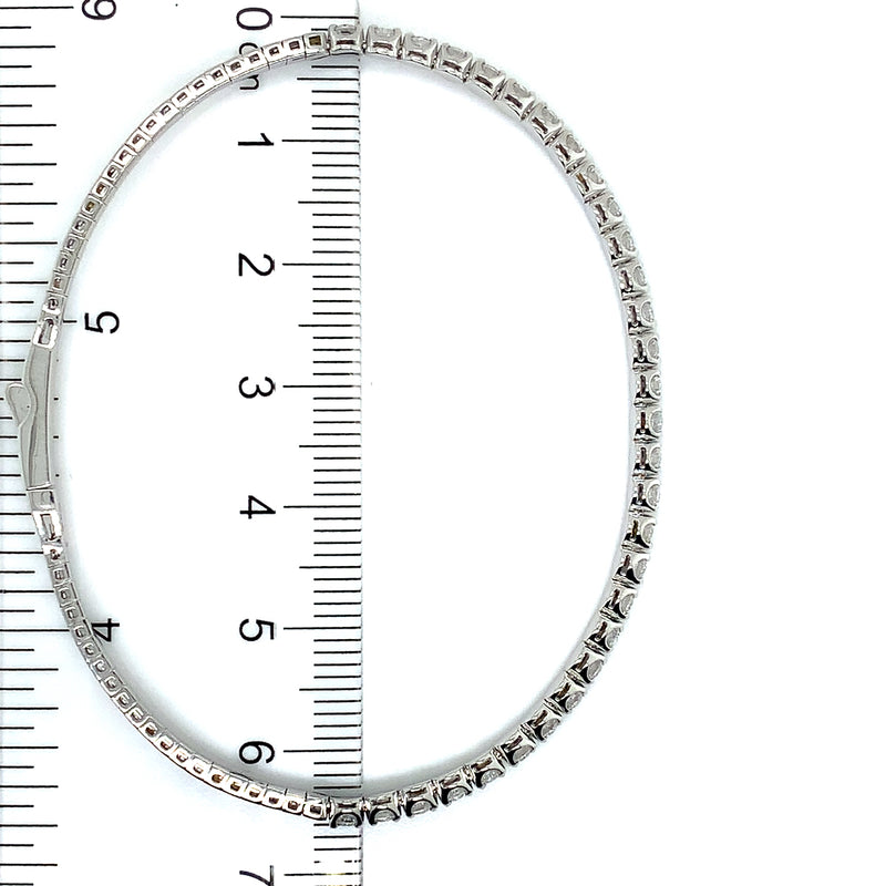(LD) Caña flexible con diamantes de laboratorio en oro blanco 10kt. D-0.80Cts
