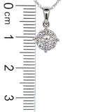 (LD) Juego de collar y aretes con diamantes de laboratorio en oro blanco 10k.