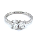 (LD) Anillo con diamantes de laboratorio en oro blanco 14kt. D-1.00cts