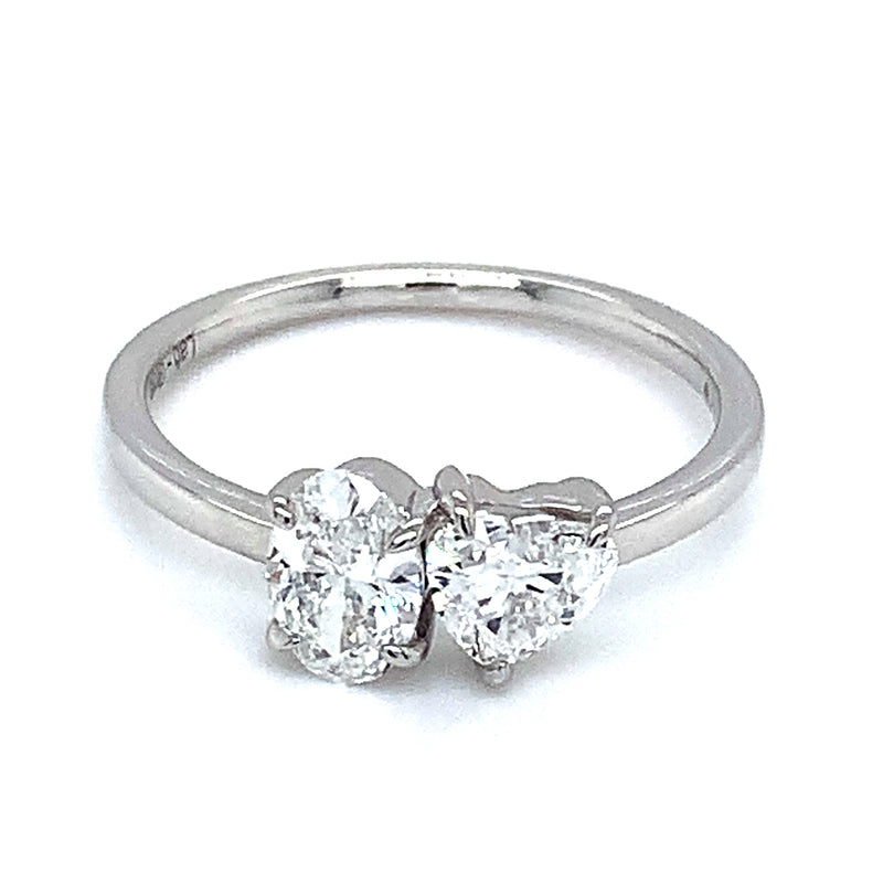(LD) Anillo con diamantes de laboratorio en oro blanco 14kt. D-1.00cts