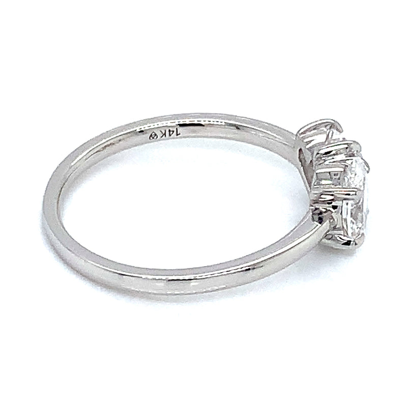 (LD) Anillo con diamantes de laboratorio en oro blanco 14kt. D-1.00cts